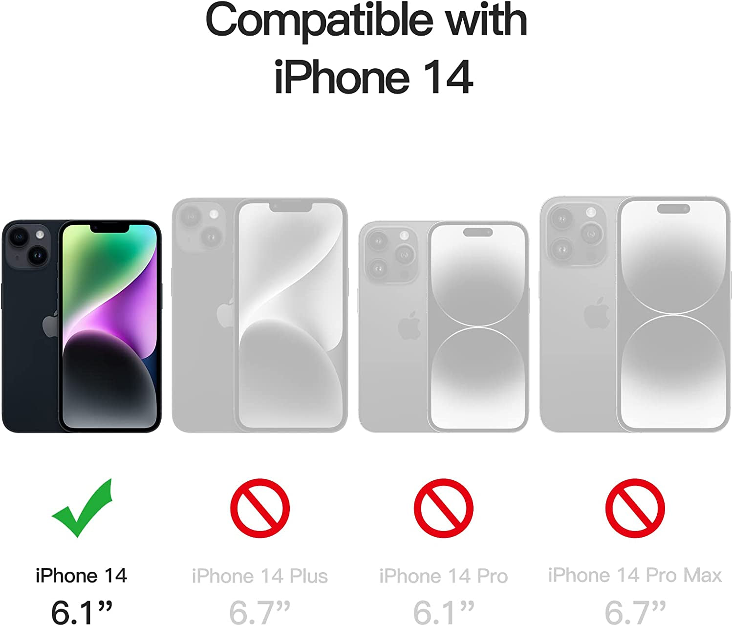 Jetech Matte Case for Iphone 14 6.1-Inch, Shockproof Military Grade Drop Protection, Frosted Translucent Back Phone Cover, Anti-Fingerprint (Black)  JETech   