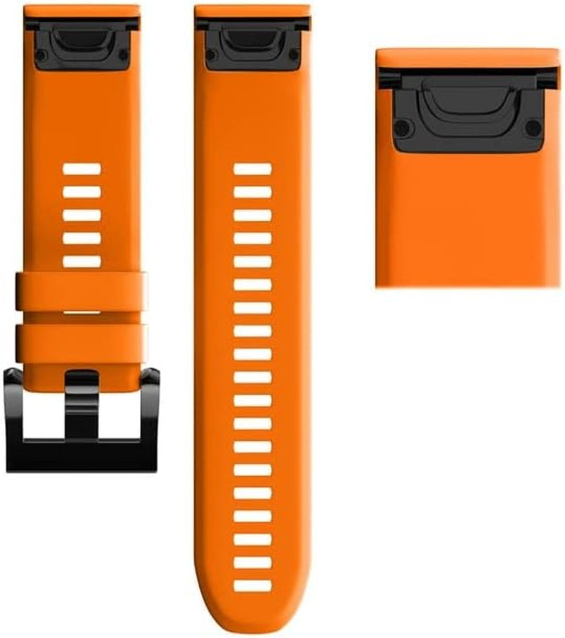 SCHIK Hot 26 22 20Mm Silicone Easy Fit Wrist Band for Garmin Fenix 5X 5 5S plus 3 3HR 6 6S 6X Pro Watch Quick Release Watchband Straps  SCHIK Orange 26mm Fenix 6X Pro 