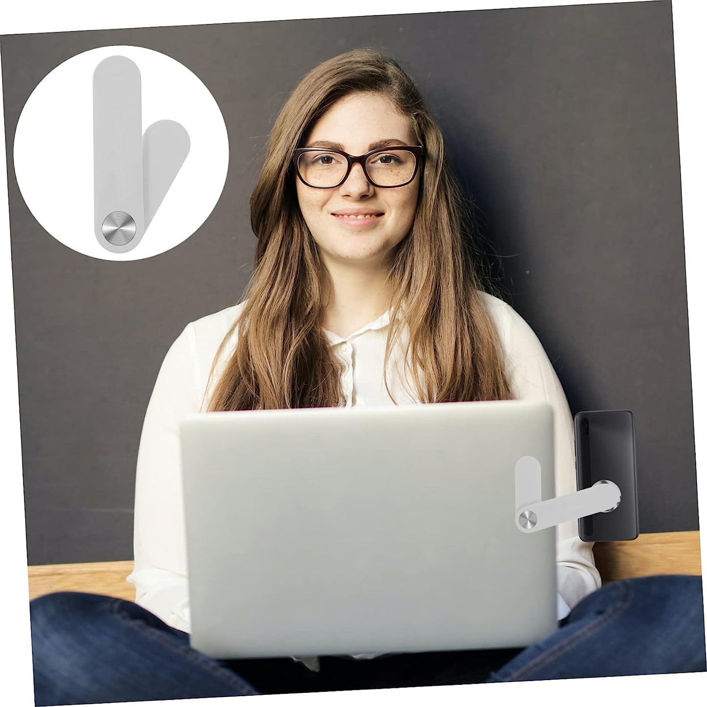 OKUMEYR Screen Phone Holder Magnetic Mount Cell Phone Stand for Desk Laptopp Laptop Phone Mount Phone Monitor Mount Laptop Phone Holder Magnetic Mobile Laptop Stand for Desk Small Stand  OKUMEYR   