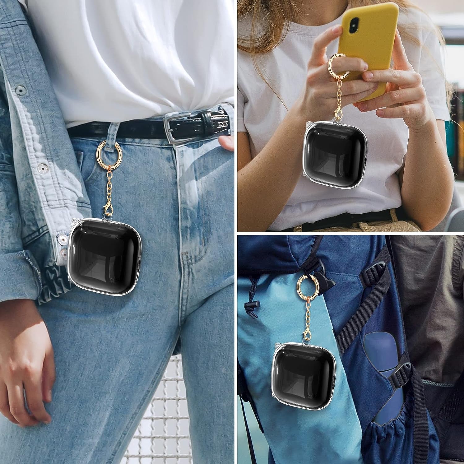 Powerbeats Pro Case, AIRSPO Clear Powerbeats Pro Case Cover for Powerbeats Pro Wireless Earbuds Case Full Body Protective Cover Skin with Keychain for Men Women (Clear)  AIRSPO   