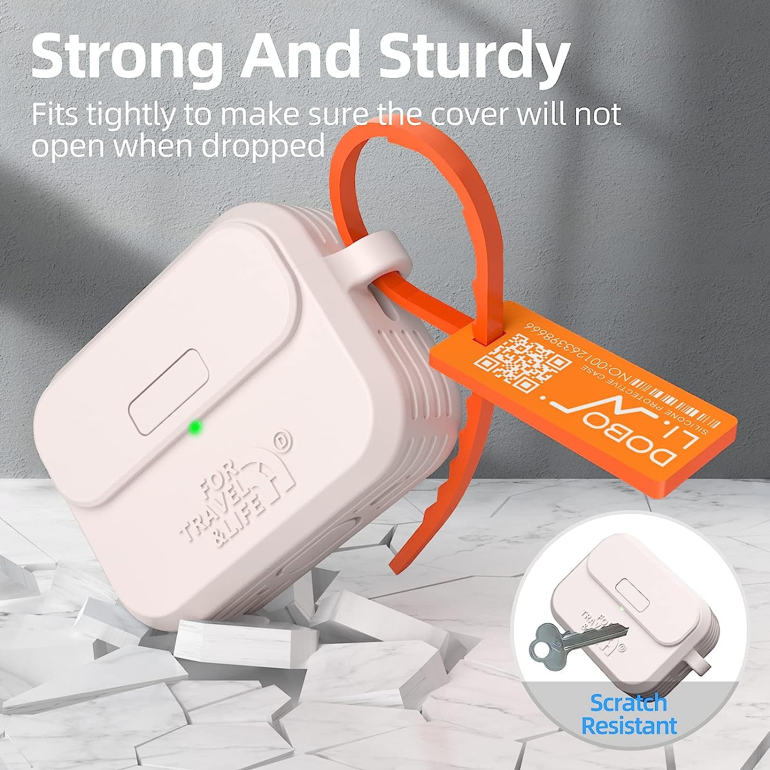 Airpods Pro 2Nd/1St Generation Case Cover,Secure Lock Full Protective Silicone Skin Accessories for Women Men with Apple Airpods Pro 2022/2019 Charging Case,Design by Doboli,Khaki  Doboli   