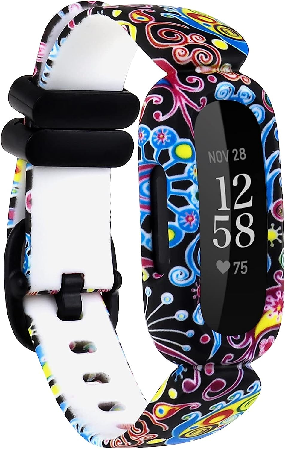 Ybludiy Compatible with Fitbit Ace 3 Bands for Kids, Soft Pattern Printed Floral Band Accessories Wristbands Replacement Bands for Fitbit Ace 3 Boys Girls  Ybludiy 01-Peacock  