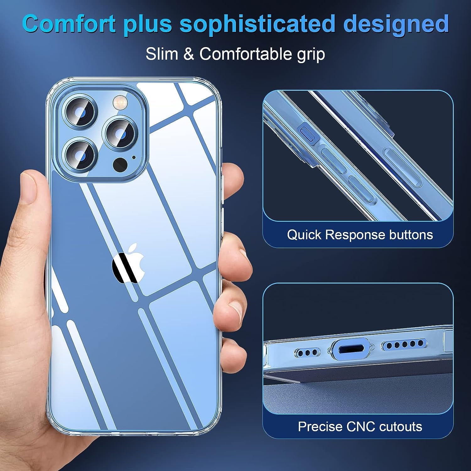 [2023 New] Crystal Clear Designed for Iphone 13 Pro Max Case, [Non-Yellowing] [Military Grade Protection] Shockproof Bumper Slim Fit Phone Case Thin Cover for Apple 13Pro Max (6.7 In, Clear)  Gotrays Gavin LLC   