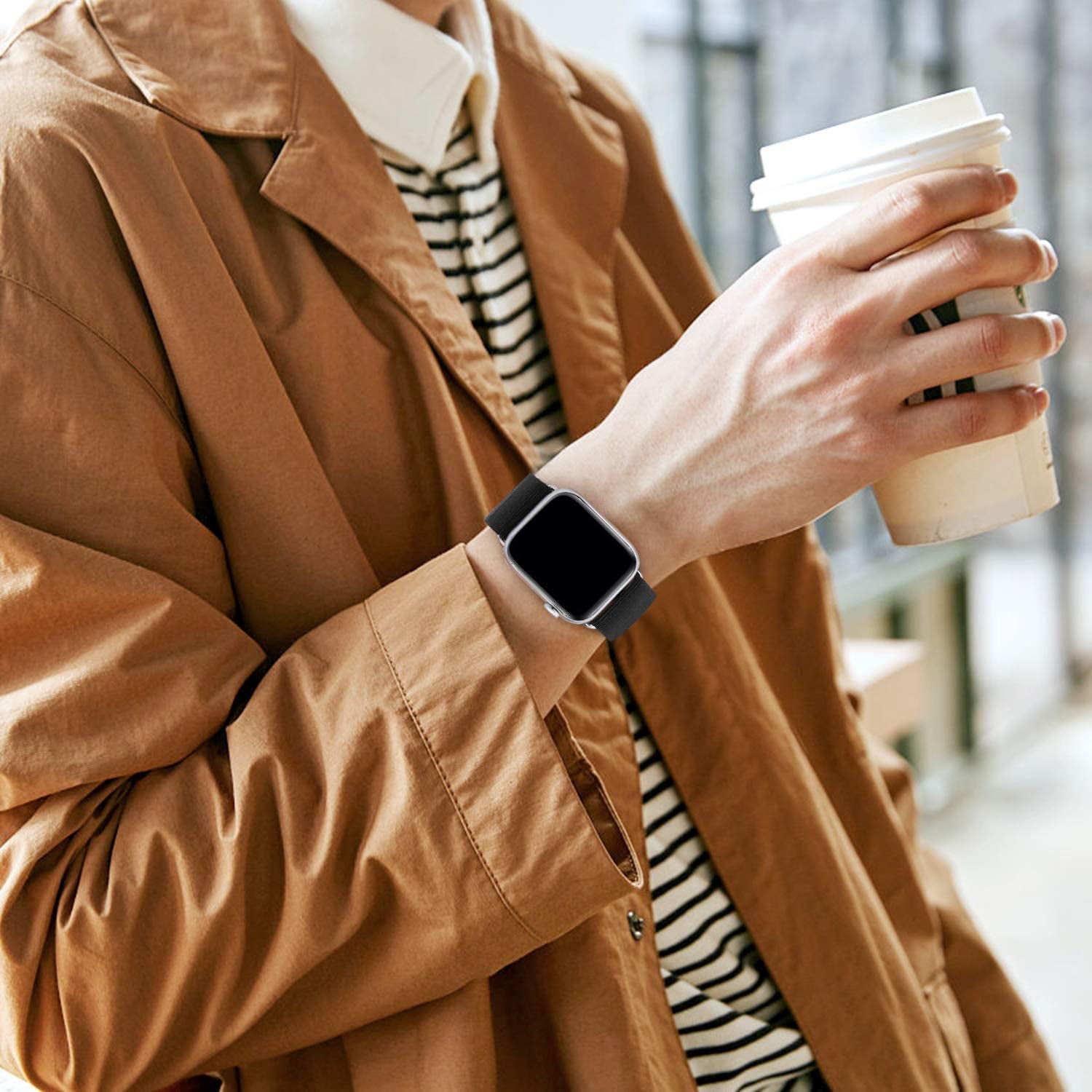 Stretchy Nylon Bands Compatible with Apple Watch Band 38Mm 40Mm 41Mm 42Mm 44Mm 45Mm 49Mm for Women Men, Elastic Solo Loop Adjustable Sport Braided Strap for Iwatch Series 8 7 SE 6 5 4 3 2 1,4 Packs  Sunnywoo   