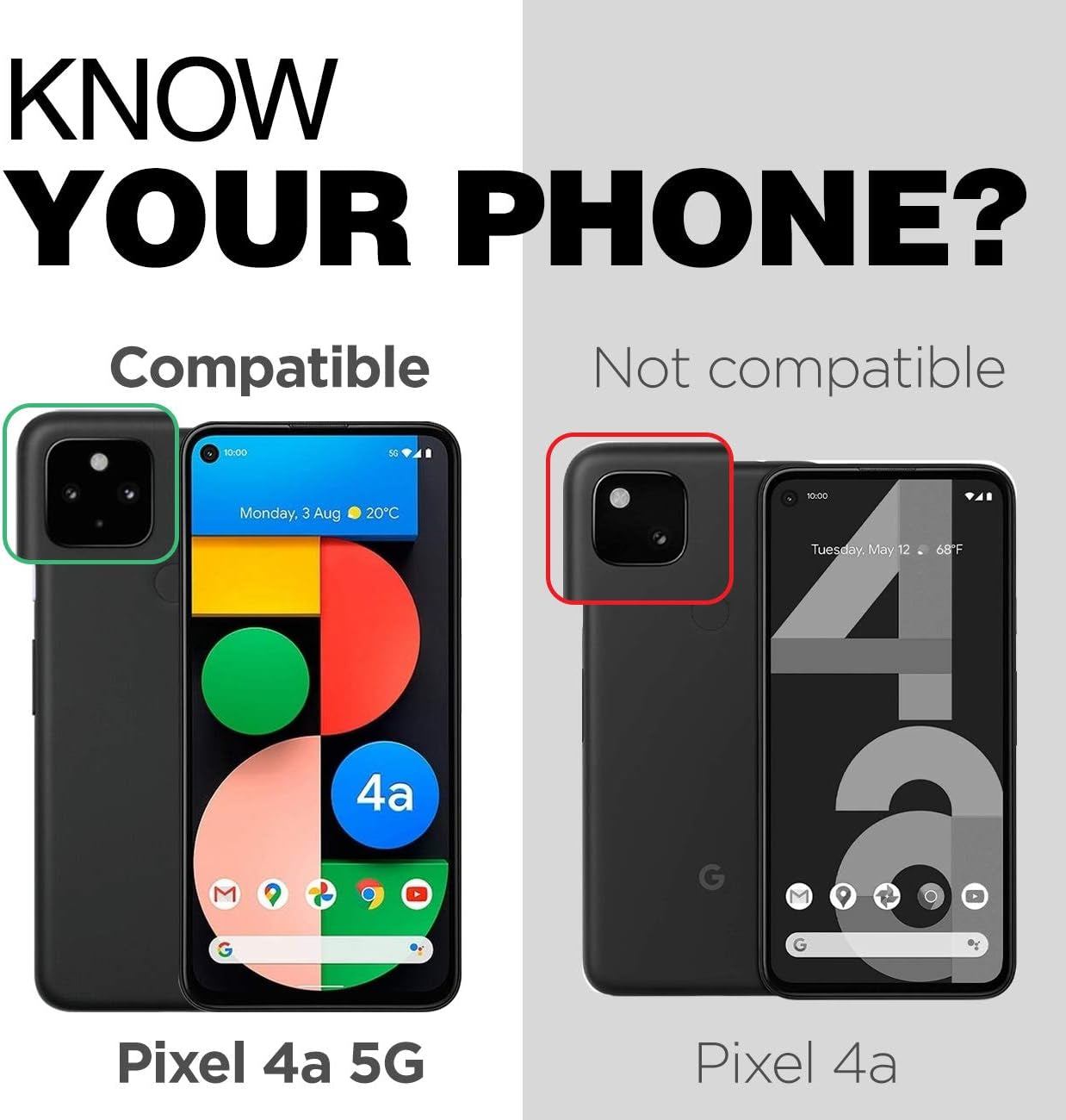 Encased Rebelshield Designed for Pixel 4A 5G Case with Screen Protector, Heavy Duty Full Body Protective Cover with Build-In Screen Guard for Google Pixel 4A 5G - Black  Encased for Google Pixel 4a 5G   