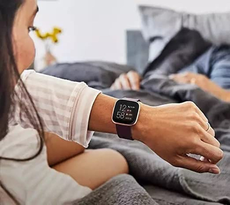 4 Pack Sport Bands Compatible with Fitbit Versa 2/Fitbit Versa/Versa Lite,Classic Soft Silicone Replacement Wristbands for Versa 2 Smart Watch Women Men Large（Black+Dark Blue+Rock Cyan+Grey）  SENGKOB   