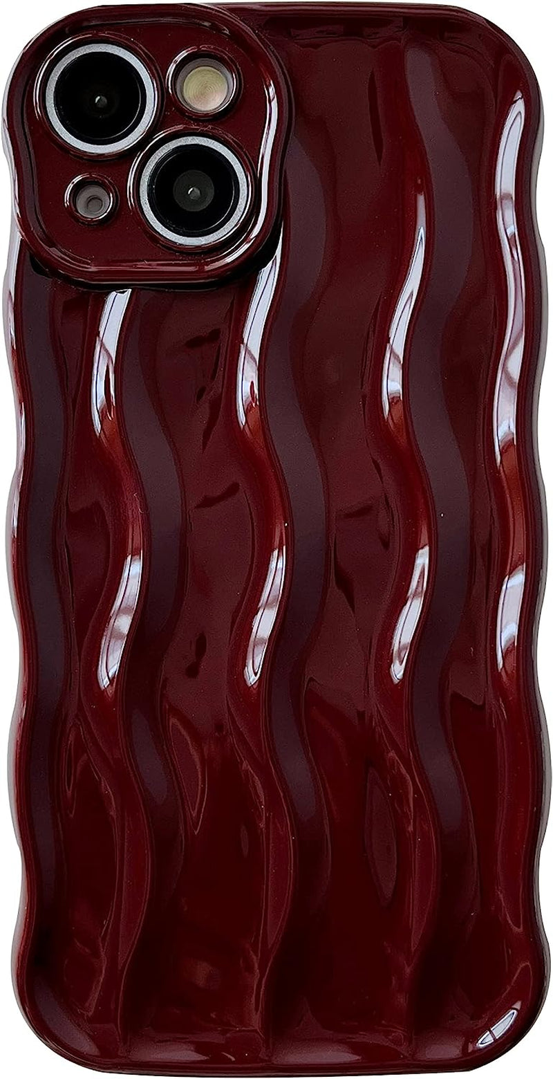 Caseative Water Ripple Pattern Curly Wave Frame Soft Compatible with Iphone Case (Green,Iphone 14 Pro)  Caseative Red Iphone 14 