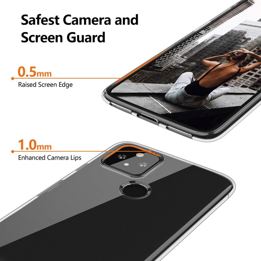 For Google Pixel 4A 5G Clear Case Slim Thin Silicone Soft Skin Phone Cases Flexible TPU Lightweight Gel Rubber Anti-Scratches Shock Absorption Protective Cases Cover for Pixel 4A 5G,Crystal Clear  EGALO   