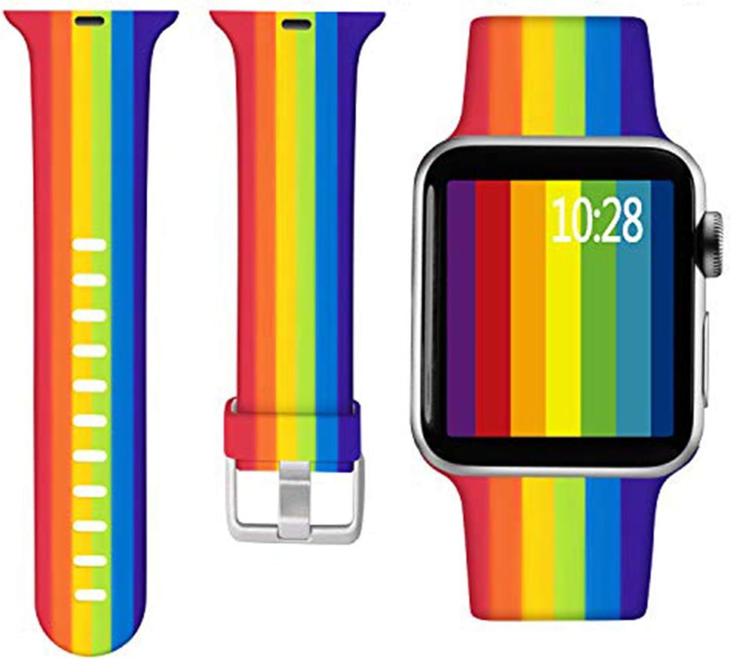 Laffav Compatible with Apple Watch Band 41Mm 40Mm 38Mm Iwatch SE & Ultra & Series 8/7/6/5/4/3/2/1 for Women Men, Sexy Leopard, S/M  Laffav Rainbow 42/44/45/49MM M/L 