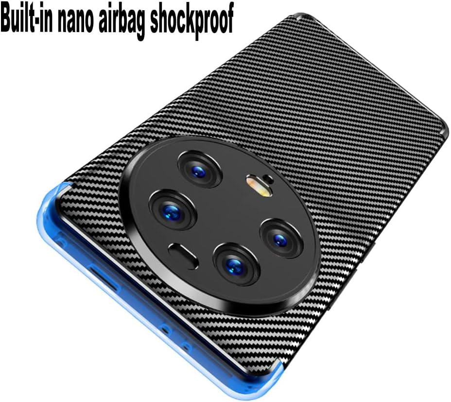 Teroxa for Xiaomi Mi 13 Ultra Case, Super Thin Carbon Fiber Texture Soft Silicone Bumper Camera Lens Protection Shockproof Cover (Black)  teroxa   