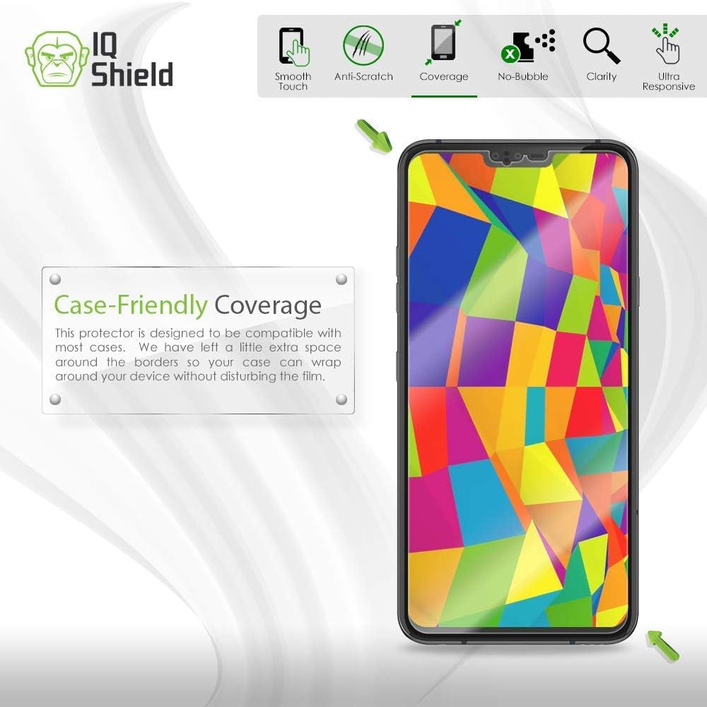 Iqshield Screen Protector Compatible with LG V40 Thinq (2-Pack)(Case Friendly) Anti-Bubble Clear TPU Film  IQShield   