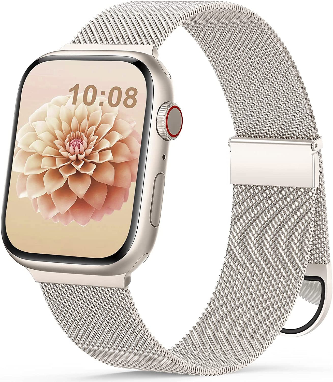 OHOTLOVE Metal Magnetic Bands Compatible with Apple Watch Band 38Mm 40Mm 41Mm 42Mm 44Mm 45Mm 49Mm Women Men, Stainless Steel Mesh Loop Strap for Iwatch Ultra SE Series 8 7 6 5 4 3 2 1 Starlight S  OHOTLOVE   