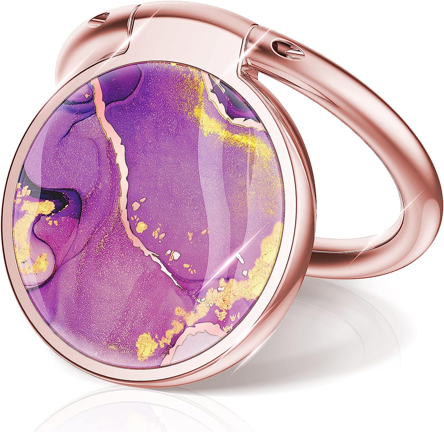 Chvelop Cell Phone Ring Holder, Finger Ring Stand, 360 Degree Rotation Finger Ring Kickstand, Metal Grip for Magnetic Car Mount Compatible with Iphone, Samsung, Lg,Sony,Smartphone Accessories (Purple)  Chvelop   