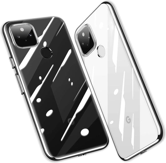 Google Pixel 5 Case Crystal Clear Slim Thin Soft Silicone Shockproof Protective TPU Bumper Thin Cover for Pixel 5 (2020) 6" - Clear  Guuboly   