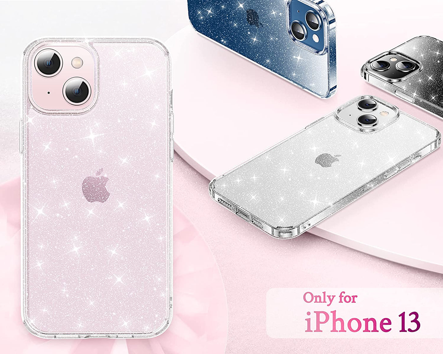 CASEKOO Crystal Clear for Iphone 14 Case & Iphone 13 Case, [Not Yellowing] [Military Grade Drop Protection] Shockproof Protective Phone Case 6.1 Inch 2022 Clear Glitter  CASEKOO   