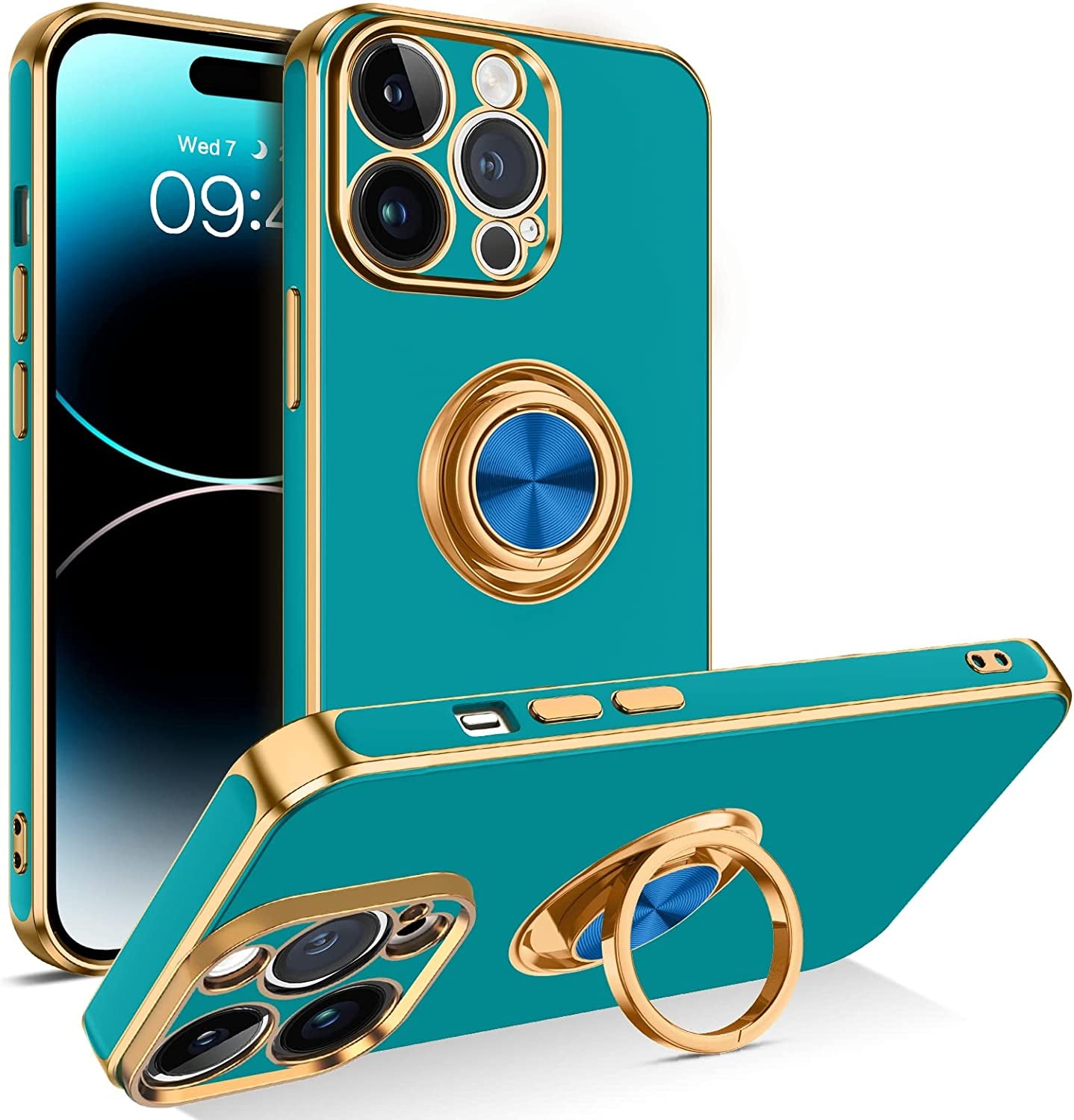 BENTOBEN Iphone 14 Pro Max Case, Slim Lightweight 360° Ring Holder Kickstand Support Car Mount Shockproof Women Men Non-Slip Protective Case for Iphone 14 Pro Max 6.7", Blue  BENTOBEN C977-Deep Blue  