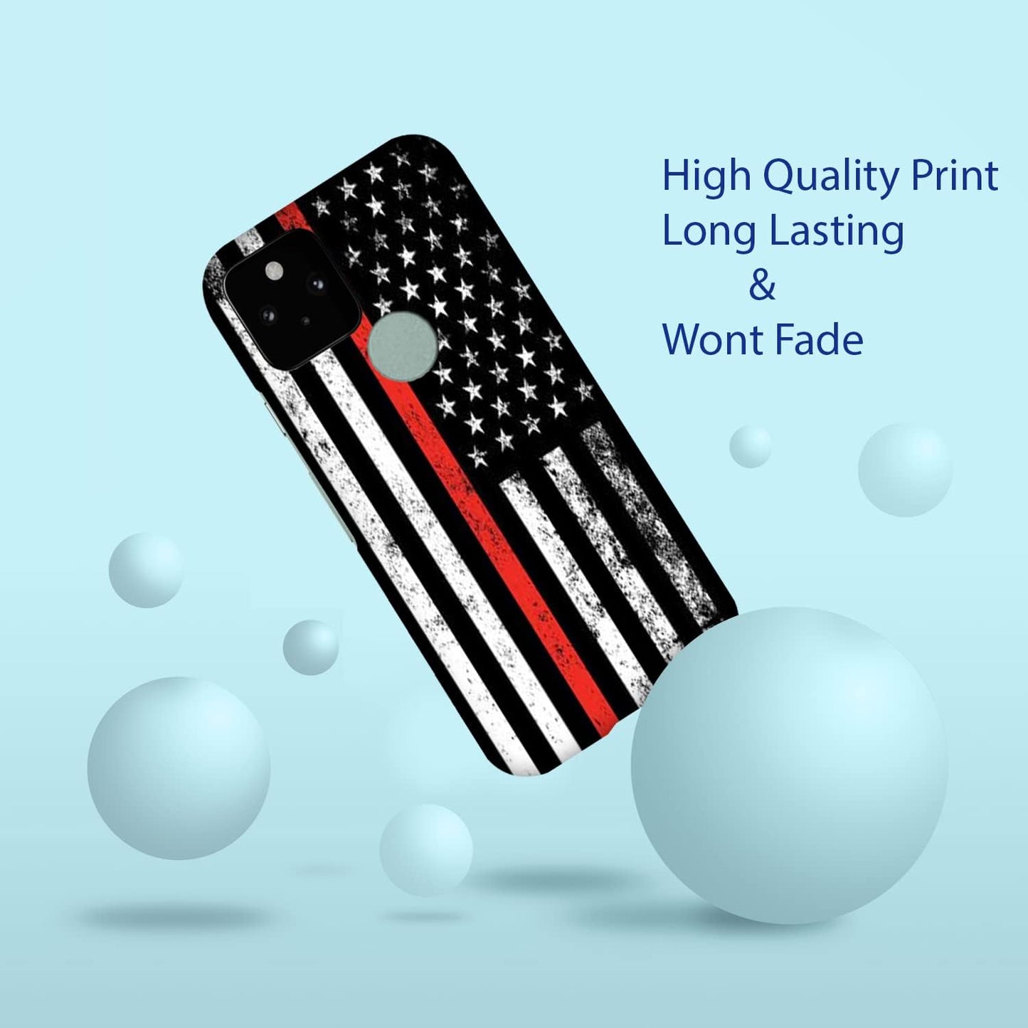 Glisten Google Pixel 4A 5G Case, Pixel 5 XL Case - Thin Red Line Design Printed Slim & Sleek Cute Plastic Hard Snap on Protective Designer Back Case/Cover for Pixel 4A 5G (6.2"). [Not for 4G]  Glisten   