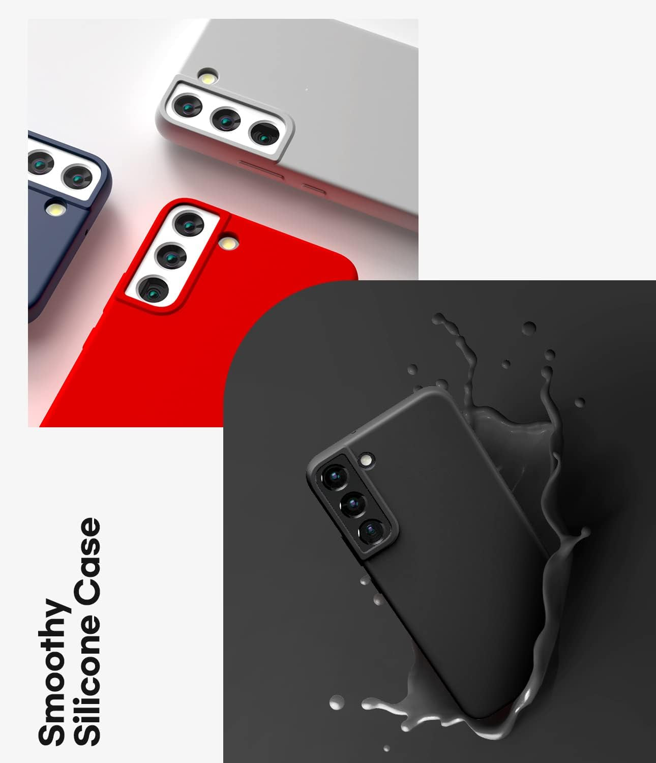 GOOSPERY Liquid Silicone Designed for Galaxy S22 plus Case (6.6 Inches) Silky-Soft Touch Full Body Protection Shockproof Cover Case with Soft Microfiber Lining - Black  GOOSPERY   