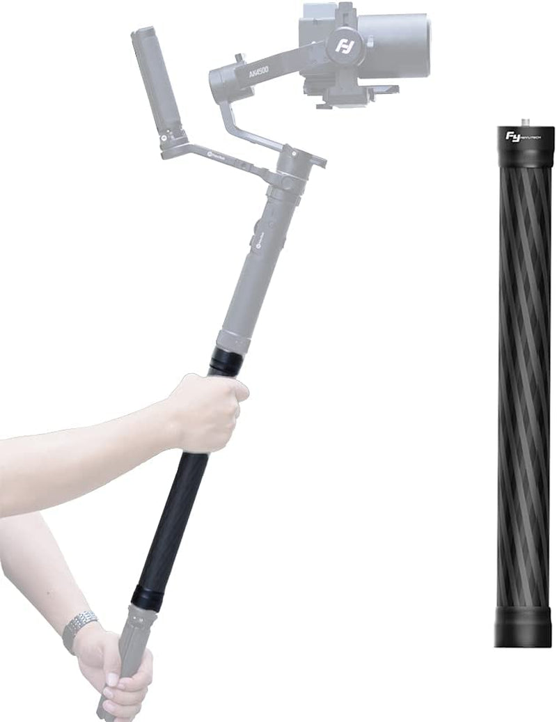 V3 Gimbal Extension Pole Handheld Bar Adjustable and Portable with 1/4" Screw Mount for Smartphone Gimbal Stabilizer G6/G6 Plus/Wg2X Vlog Pocket 1/2 Vimble One, 160Mm-500Mm  FeiyuTech Carbon Fiber Extension Bar-blk  