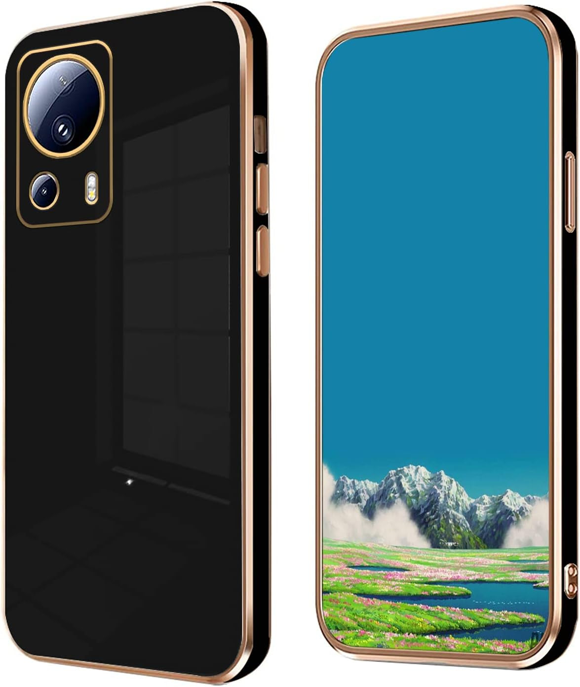 Jancyu Compatible with Xiaomi 13 Lite Case Silicone White, Slim Xiaomi 13 Lite Pro Phone Case Protective Cover Shockproof for Women Girls (Pink)  Jancyu Black  