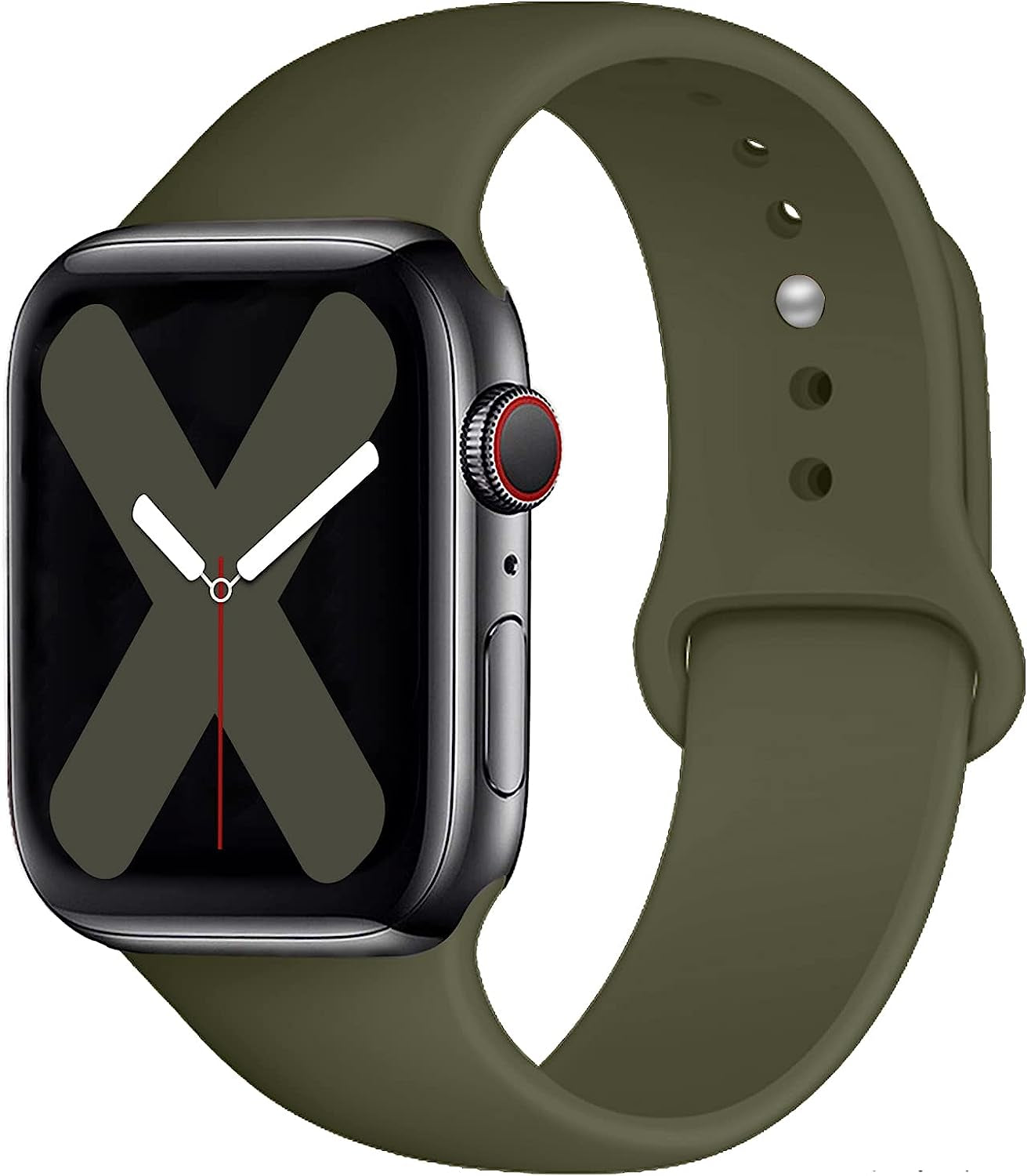 Saucyi Compatible with Apple Watch Band 41Mm 40Mm 38Mm 49Mm 45Mm 44Mm 42Mm,Soft Silicone Sport Band Replacement Strap with Classic Clasp for Iwatch Series 8 7 6 5 4 3 2 1 SE  Saucyi Olive 38mm/40mm/41mm S/M 