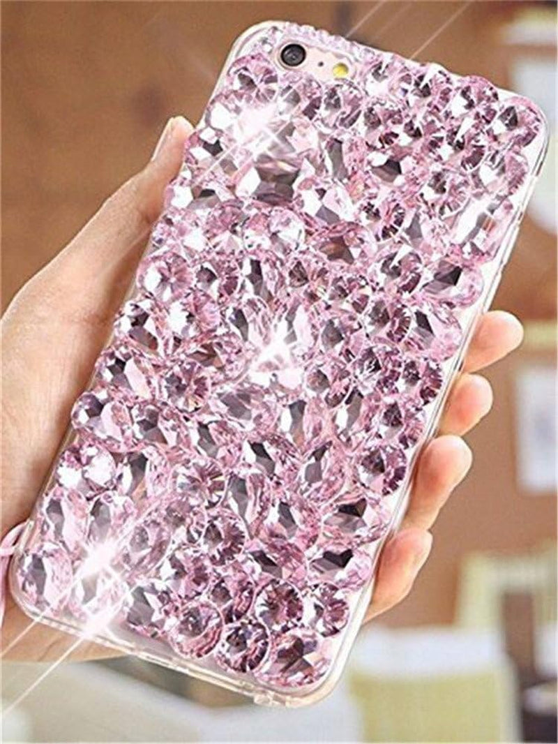 Case for LG G6,Luxury 3D Handmade Sparkle Stunning Stones Crystal Rhinestone Bling Full Diamond Gemstone Glitter Case for LG G6(A Full Black)  RB-CASE A Diamond-Full Pink  