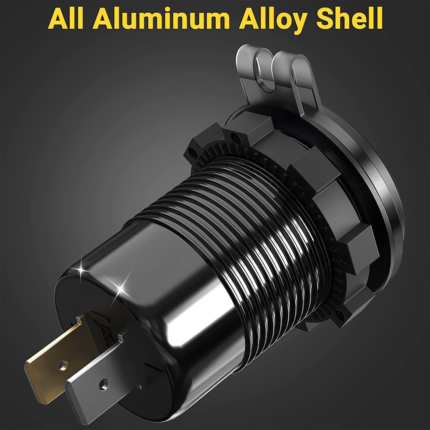 12V USB Car Charger Socket 2 Pack: Upgraded Aluminum Metal 56W 12 Volt USB Outlet PD3.0 20W USB C and Dual QC3.0 18W Multi Car USB Port with LED Voltmeter On/Off Switch for Boat Marine RV Motorcycle  Shenzhen GSG Technology Co.Ltd   