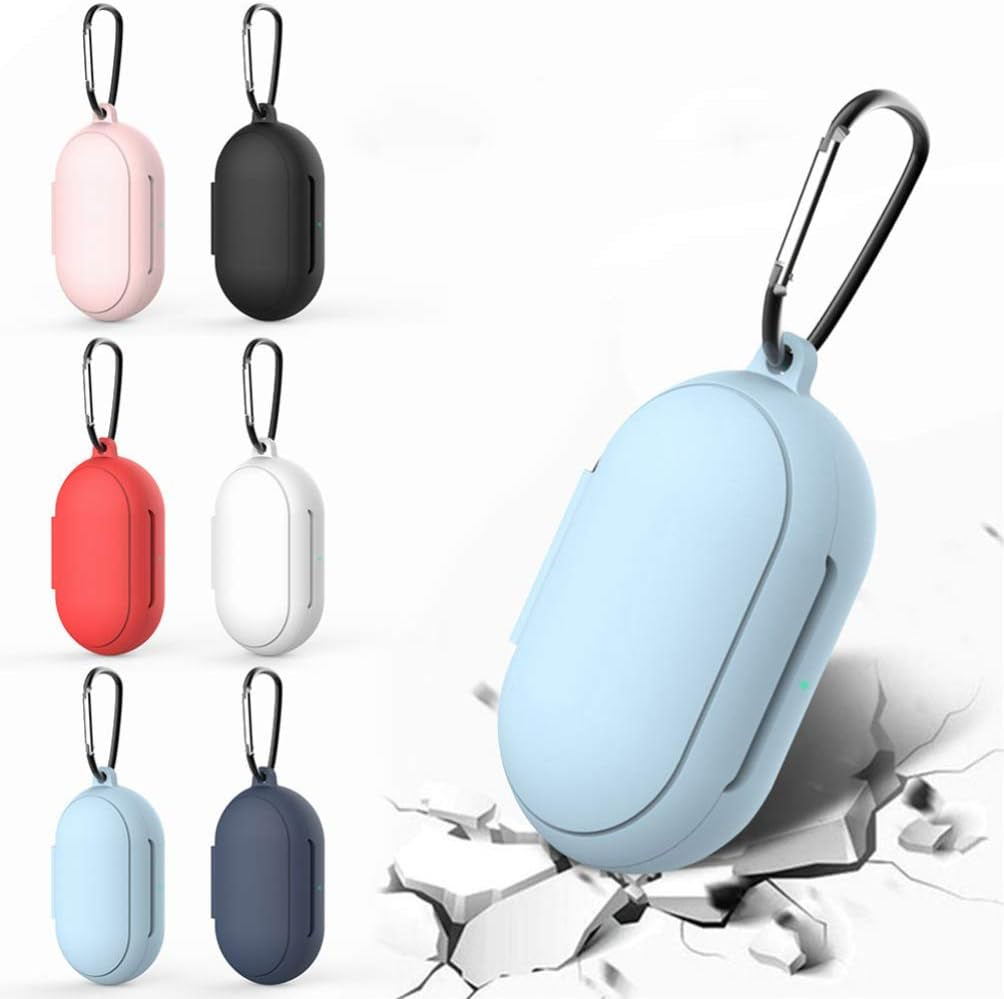 Hemobllo Compatible for Samsung Galaxy Buds plus Case - 2 Pcs Silicone Case Cover Anti-Scratch Wireless Earbuds Carrying Case Shock Resistant Protective Case Skin with Keychain (Black+White)  Hemobllo   