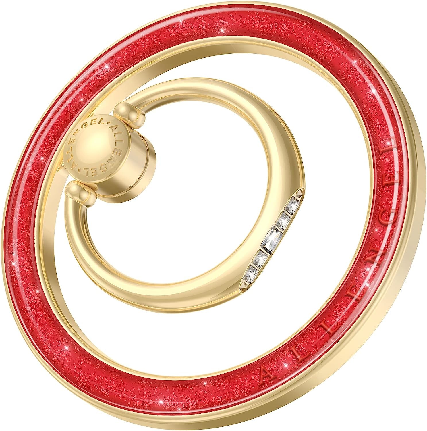 Compatible with Magsafe Phone Grip Stand, Allengel Magnetic Phone Ring Holder with Finger Kickstand for Smartphone, Luxury Gold White  Allengel gold starry sky red  