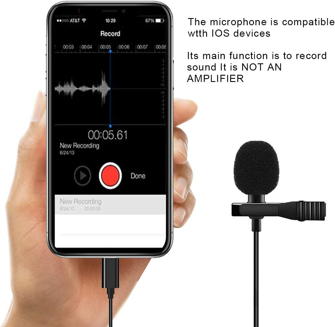 Valband Lavalier Microphone Professional for Iphone/Video Conference/Podcast/Voice Dictation/Youtube Grade Omnidirectional Phone Audio Video Recording Condenser Microphone (6M)  Valband   