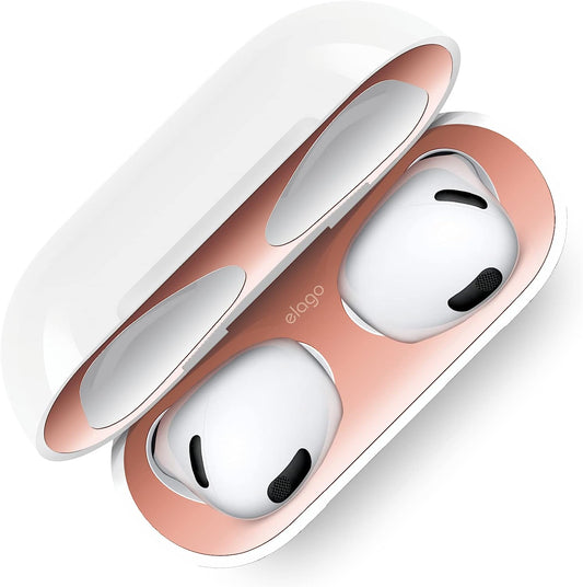 Elago Dust Guard Compatible with Airpods 3 Case, Dust-Proof Sticker Compatible with Airpods 3Rd Generation Case 2021, Protection from Iron & Metal Shavings, Clean Your Airpods (2 Sets, Rose Gold)  elago   