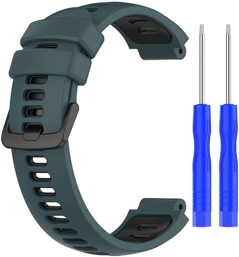 NDJQY Silicone Watch Band for Garmin Forerunner 220 230 235 735XT 735 620 630 S20 S5 S6 Replacement Strap Bracelet Watch Wristband  NDJQY Green black  