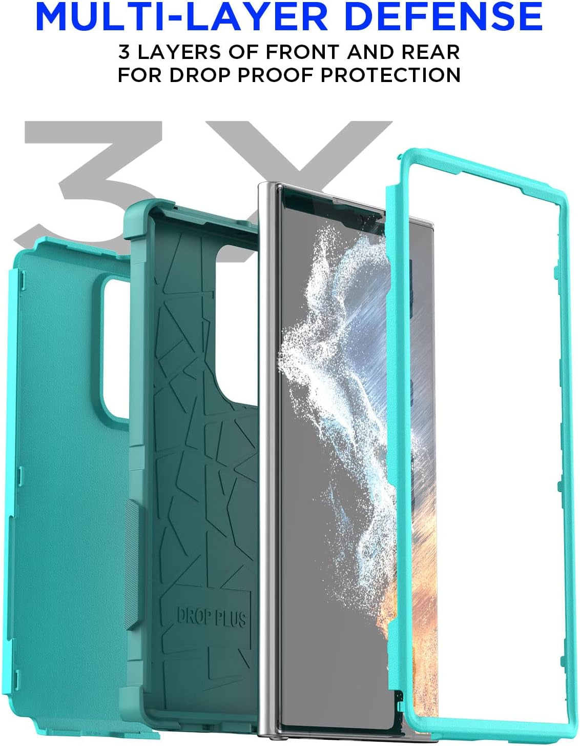 Aicase for Galaxy S22 Ultra Case,Heavy Duty 3-Layer Rugged Pocket-Friendly Phone Case,Durable Military Grade Protection Shockproof/Drop Proof/Dust-Proof Protective Cover for Samsung S22 Ultra 6.8“  AICase   