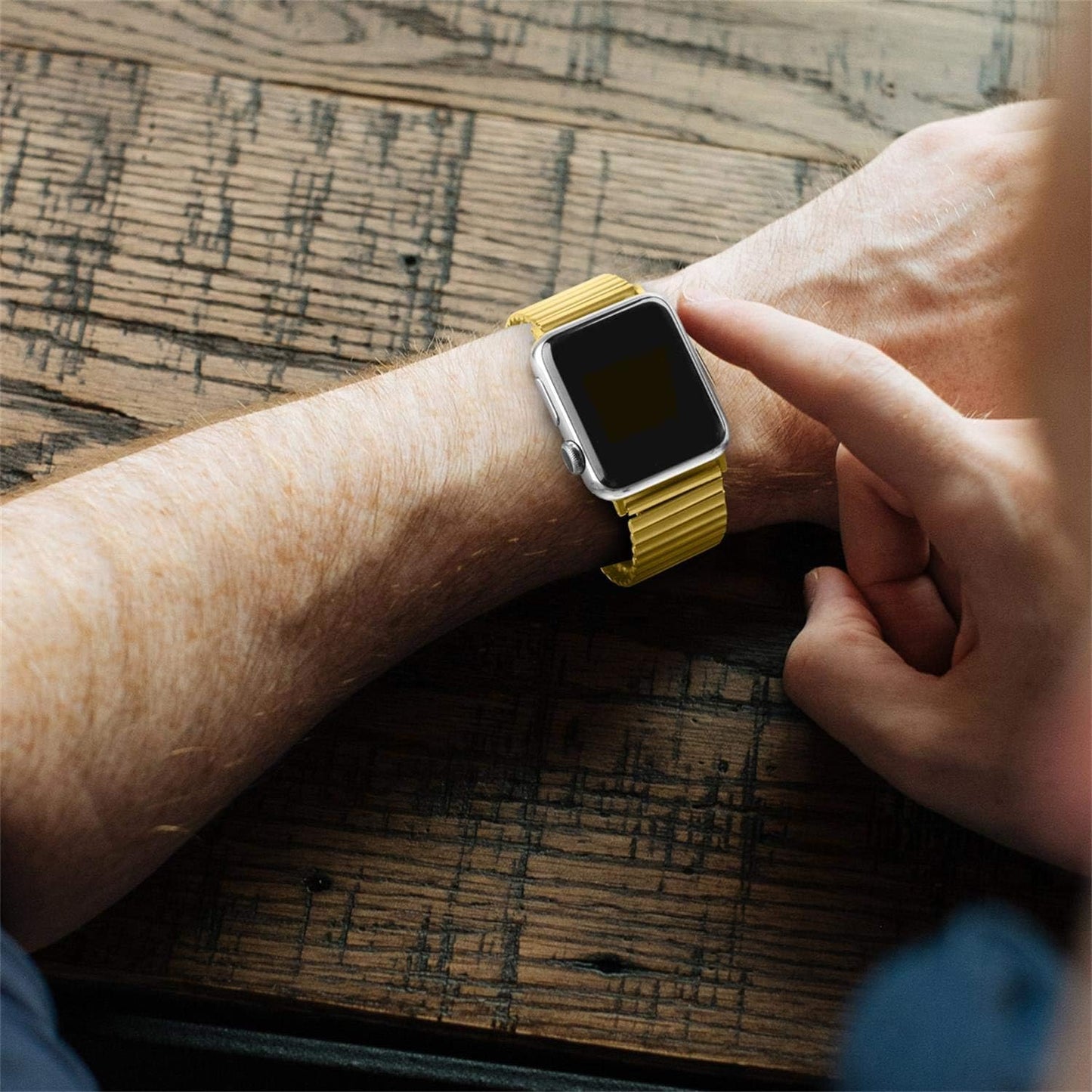 YOUKEX Stretchable Stainless Bands Compatible with for Apple Watch 7 Band 41Mm 45Mm 42Mm 38Mm 40Mm 44Mm,Stainless Steel Stretch Watch Band Metal Expansion in Brushed, Compatible with Iwatch Series 6/5/4/3/2/1 SE  YOUKEX   