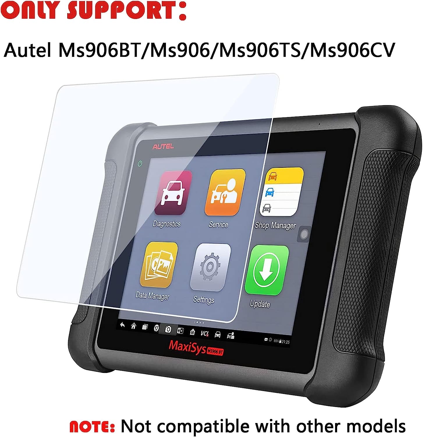 Compatible for Autel Maxisys Ms906Bt/Ms906/Ms906Ts/Ms906S Tempered Glass Screen Protector, for Autel MS906CV Screen Protector, Tempered Glass Film for Maxicom Mk906Bt [Not Fit Ms906 Pro/Mk906 Pro and Ms906 Pro-Ts]  JMOO   