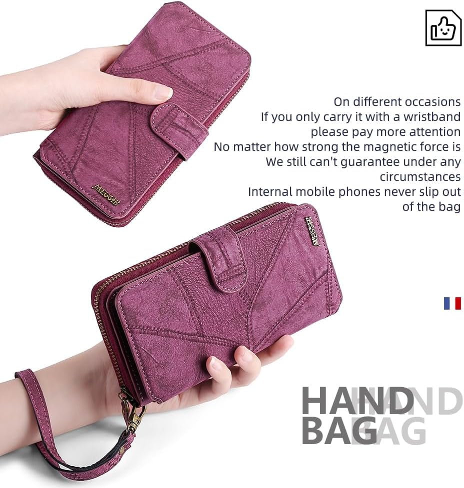 Asuwish Phone Case for Xiaomi Redmi Note 9 Pro/Note 9S/Note9 Pro Max/Poco M2 Pro Zipper Wallet Detachable with Screen Protector and Mirror Card Holder Slot Redme Note9S Note9Pro 4G Women Men Wine Red  Asuwish   