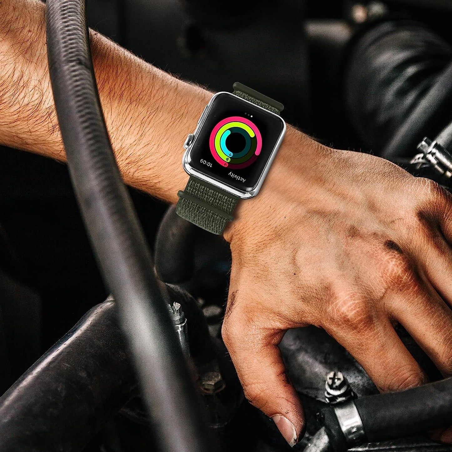 GZ GZHISY Sport Loop Nylon Band Compatible with Apple Watch Band 38Mm 40Mm 41Mm 42Mm 44Mm 45Mm 49Mm Ultra Iwatch Series 8 7 6 SE 5 4 3 2 1 Strap, Fit for Iphone Watch Band Women Men Stretchy Elastic Braided Weave Replacement Wristband Breathable  GZ GZHISY   