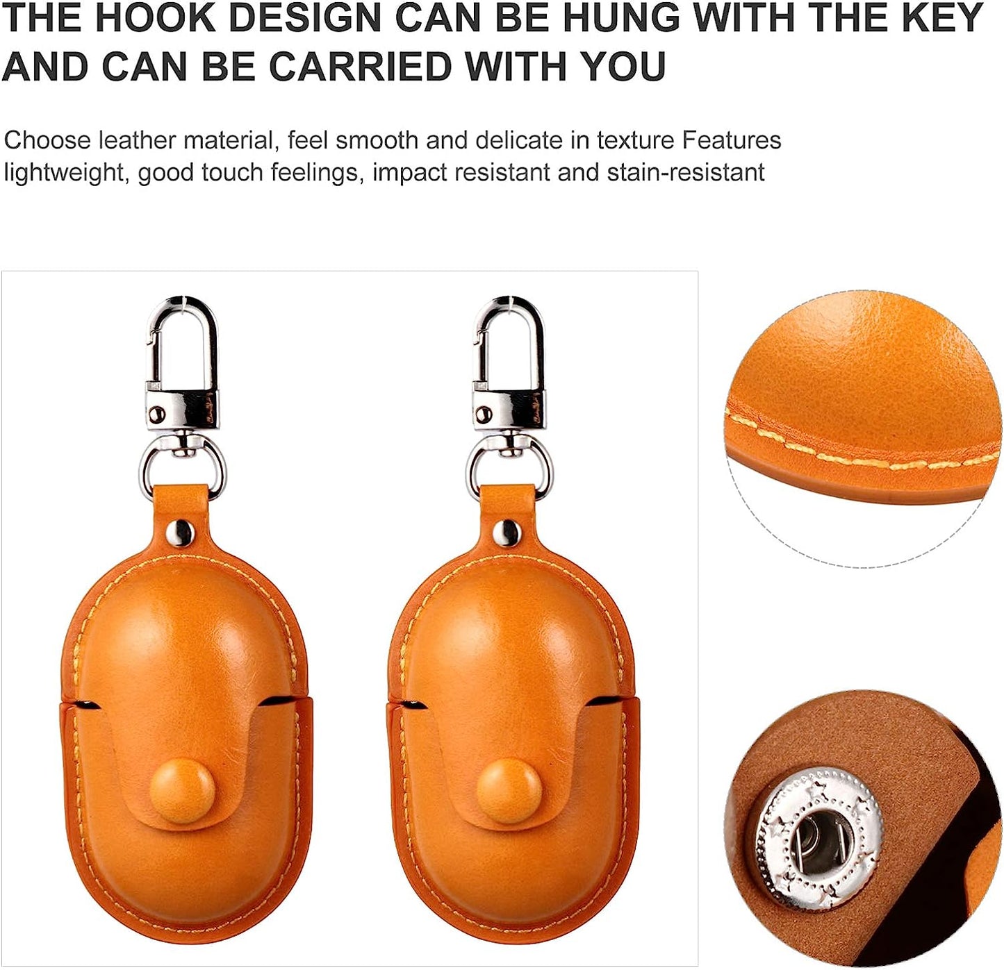 Hemobllo Wireless Earbuds Case Leather Headset Box Cover Shockproof Protective Case Compatible for Galaxy Buds Brown  Hemobllo   