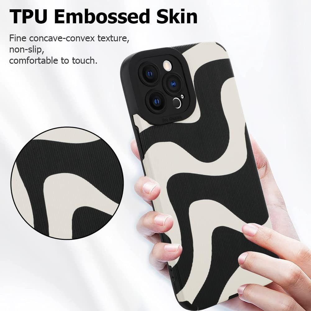 Wlxee Compatible Iphone 12 Pro Max 6.7 "2020 Wave Pattern Mobile Phone Case, Soft TPU Bumper Silicone Glue Mobile Phone Case Cute Zebra Pattern Pattern Designed for Female Girls  Wlxee   