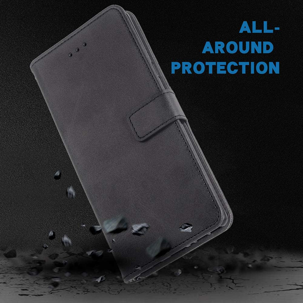 Phone Case for LG G8 Thinq Folio Flip Wallet Case,Pu Leather Credit Card Holder Slots Full Body Protection Kickstand Hard Hybrid Protective Phone Cover for LGG8 Thin Q G 8 G8Thinq Lgg8Thinq 8G Black  Asuwish   