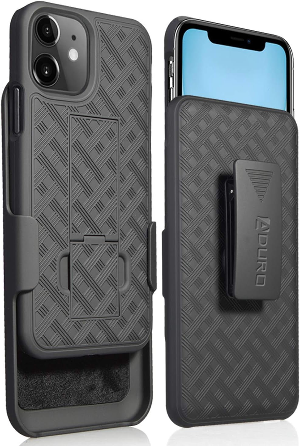 Aduro Combo Case & Holster for Iphone 11 Pro, Slim Shell & Swivel Belt Clip Holster, with Built-In Kickstand for Apple Iphone  Aduro Iphone 11  
