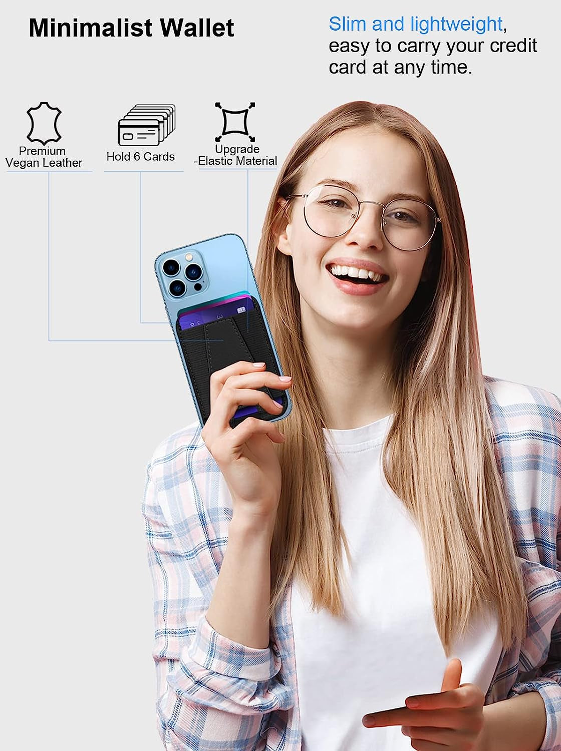 Miroddi Mi-Arch Series Magsafe Wallet, Magnetic Wallet Card Holder for Apple Magsafe, Magsafe Leather Wallet for Back of Iphone 14/13/12 Series [Enhanced Magnetic Strength, Max 7 Cards Storage] Black  Miroddi   