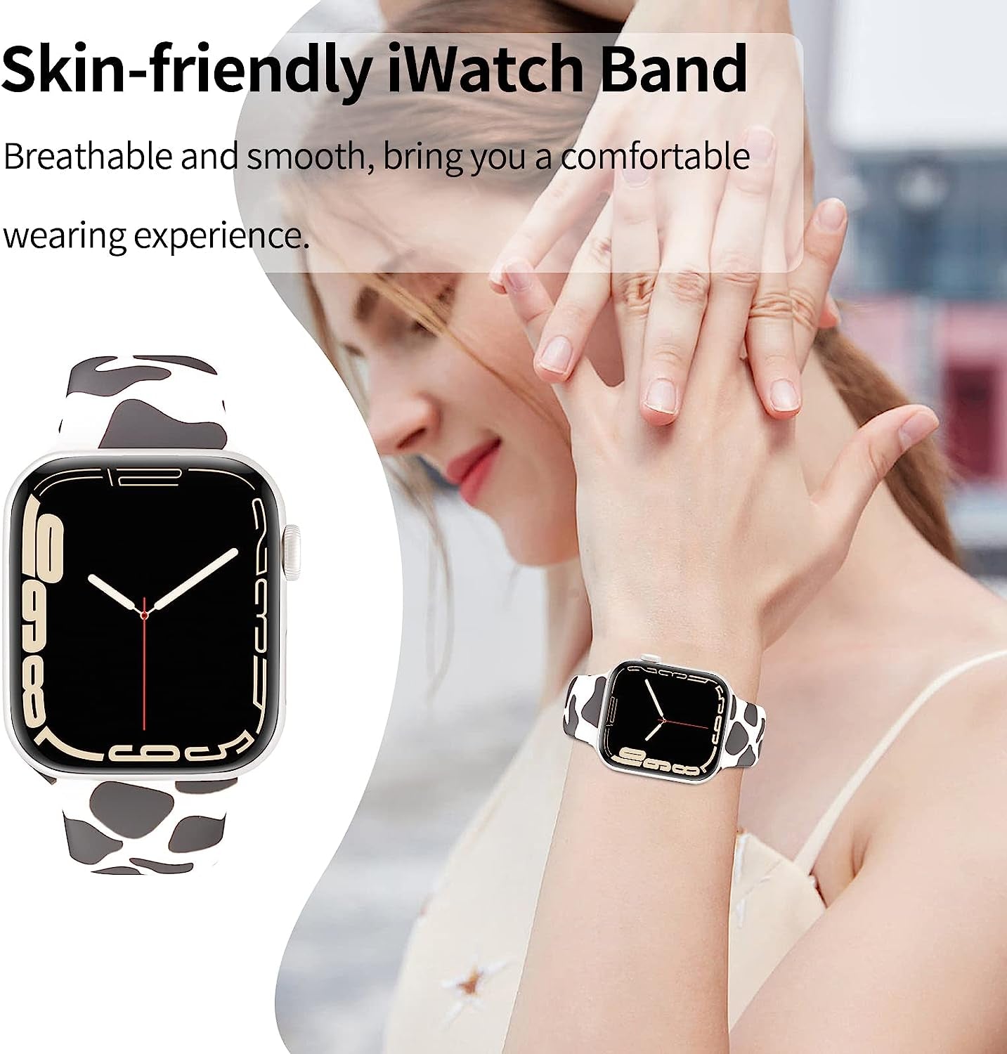 SKYLET Compatible with Apple Watch Band 38Mm 40Mm 41Mm 42Mm 44Mm 45Mm 49Mm for Women Girls Men, Cute Leopard Printed Pattern Sport Band for Iwatch Ultra SE Series 8 7 6 5 4 3 2 1 for Women Girls  SKYLET   