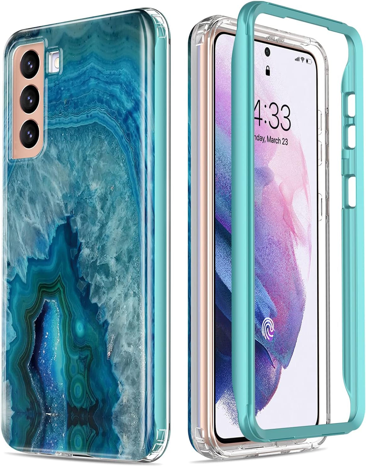 Esdot for Samsung Galaxy S21 plus Case,Military Grade Passing 21Ft Drop Test,Rugged Cover with Fashionable Designs for Women Girls,Protective Phone Case for Galaxy S21 plus 6.7" Colorful Painting  Esdot Agate Stone  