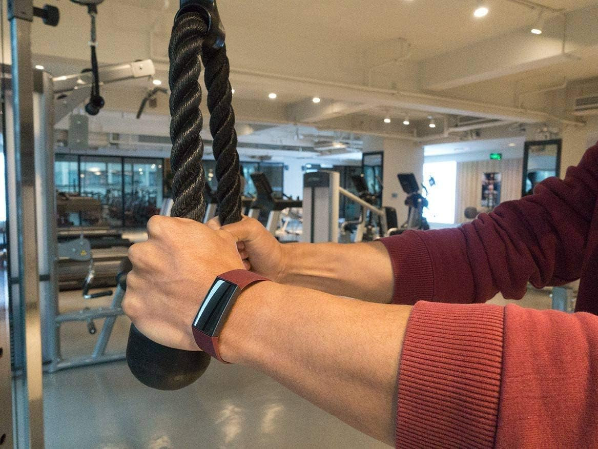 4 Pack Bands for Fitbit Charge 4/ Fitbit Charge 3/ Charge3 SE, Soft Waterproof Replacement Wristbands for Women Men Small Large (Black/Navy/Sangria/White, S: for 5.5"-7.1" Wrist)  Velavior   