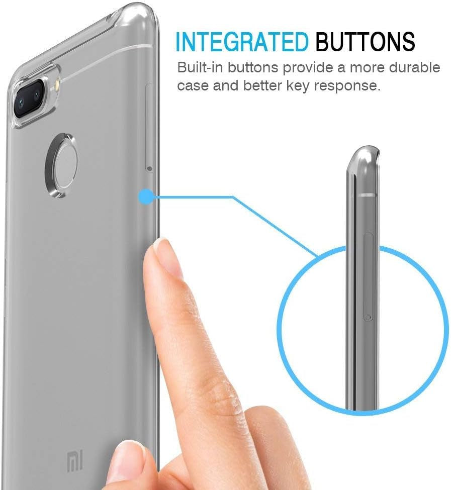 Maijin Case for Xiaomi Redmi 6 (5.45 Inch) Soft TPU Rubber Gel Bumper Transparent Back Cover  MaiJin   