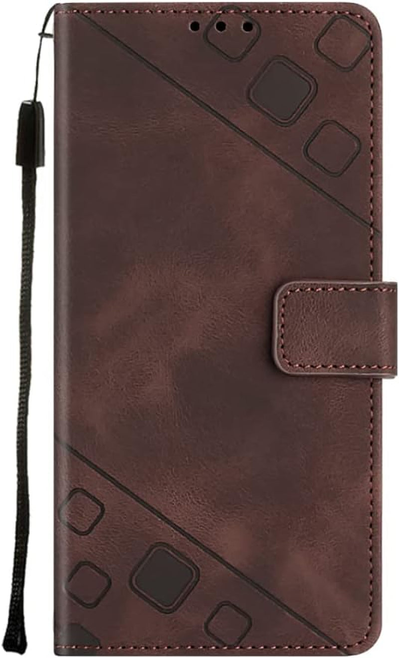 NVWA Compatible with Sony Xperia 1 V Case Wallet with Credit Card Slots Kickstand Wrist Strap and Long Lanyard Blue Leather Crossbody Protective Cover with Embossed Design  NVWA Brown Sony Xperia 10 V 