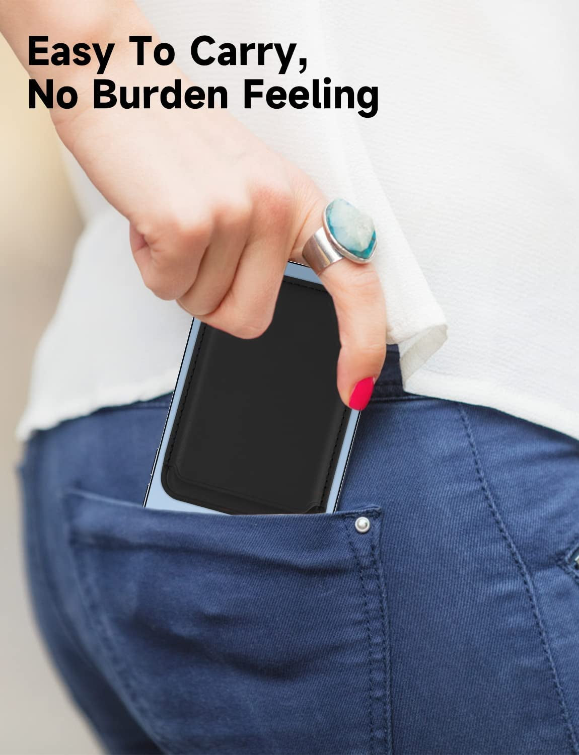 Magnetic Card Wallet Holder with Magsafe for Iphone 14 Pro Max/14 Plus/14 Pro/14, for Iphone 13 Pro Max/13 Pro/13/13 Mini, for Iphone 12/12 Pro/12 Max/12 Mini,Midnight  TWZKG   