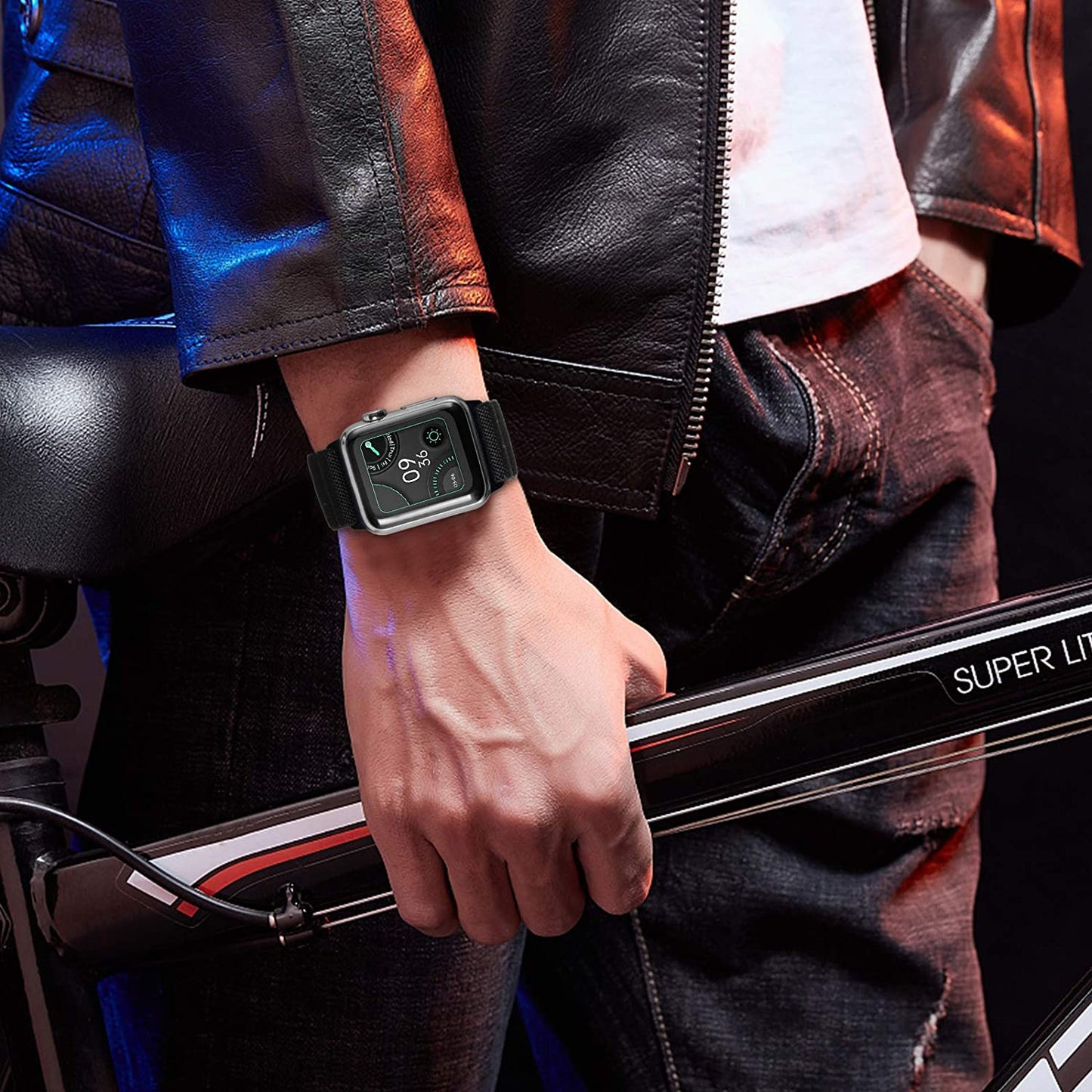 ENJINER Stretchy Nylon Solo Loop Bands Compatible with Apple Watch 38Mm 40Mm 41Mm 42Mm 44Mm 45Mm 49Mm Ultra Iwatch Series 8 7 SE 6 5 4 3 2 1 Strap, Sport Elastic Braided Women Men No Buckles Clasps Replacement Wristband  ENJINER   