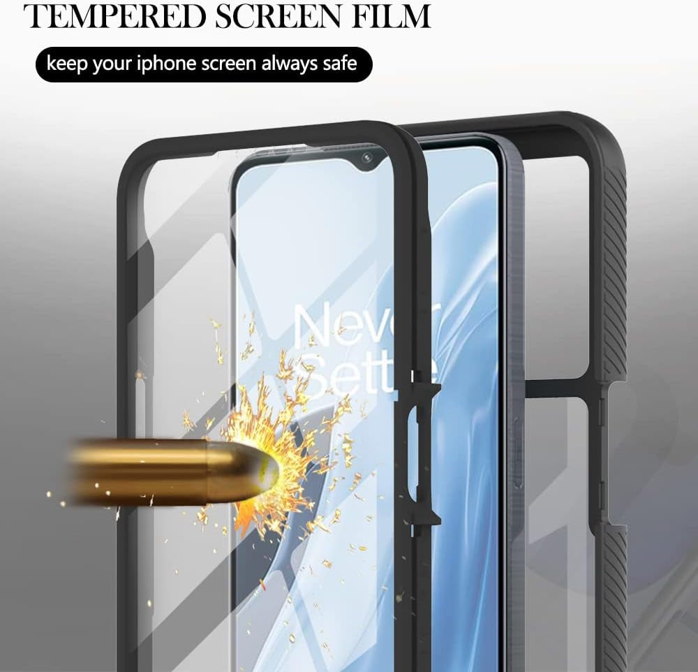DETUOSI for Oneplus Nord N300 5G Case, Built in PET Screen Protector, [360 Full Body Protection], 1+ Nord N300 5G Case, 3 in 1 Shockproof Clear Protection Phone Cover for Oneplus Nord N300 5G, Black  DETUOSI   